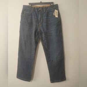 NWT Duluth Trading Men's DuluthFlex Ballroom Relaxed Jeans in Dark Blue 35x30
